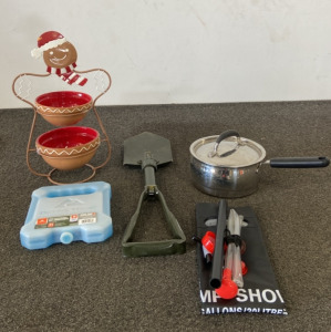 Ozark Trail Ice Substitute, Hand Shovel, Camp Shower, Christmas Decor, Pot