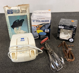 AutoSpa 6&rdquo; Polisher, Shoe Dryer, Vintage Mixer And More