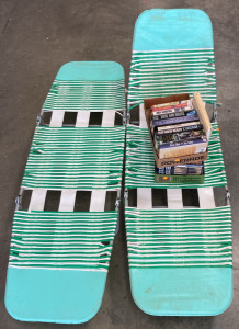 (2) Vintage Folding Lounge Chairs W/ (25) Books