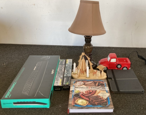 (1) Lamp, Red Truck Scentsy (Works), (2) Pittsburgh 3 PC Socket Rail Set, And More!