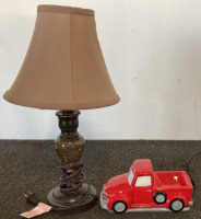 (1) Lamp, Red Truck Scentsy (Works), (2) Pittsburgh 3 PC Socket Rail Set, And More! - 4