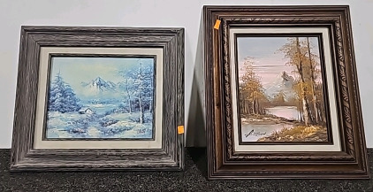 (2) Oil Paintings by Chris & Function 14" by 15"