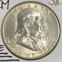 1954-S MS67 RARE Gem Silver Franklin Half Dollar - 3