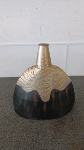 16" H Decorative Metal Vase