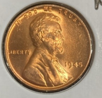 1945 MS67RD Gem Wheat Copper Penny - 3