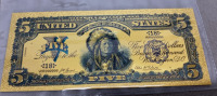 (1) 1899 24k gold Foil US $5 Bill banknote With COA - 3