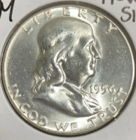 1956 MS66 Gem Silver Franklin Half Dollar - 3