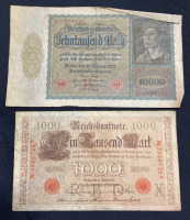 (9) Assorted 1910-1944 German Bank Marks - 2