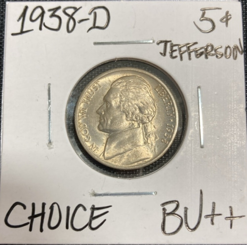 1938-D Choice BU++ Vintage Jefferson Nickel