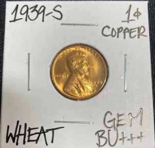 1939-S Gem Bu+++ Wheat Copper Penny