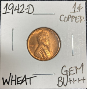 1942-D Gem Bu++++ Wheat Copper Penny