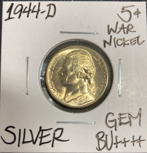 1944–D Gem BU++++ Silver War Nickel