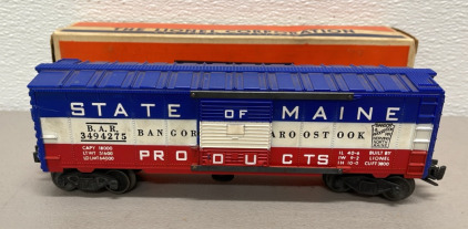 Lionel Electric Train State Of Maine Box Car #3494275