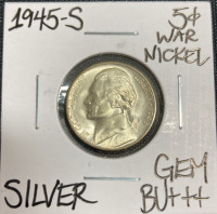 1945&ndash;S Gem BU+++ Silver War Nickel
