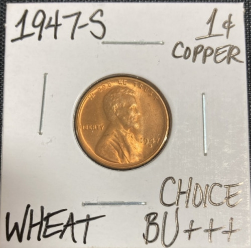 1947-S Choice Bu+++ Wheat Copper Penny