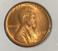 1947-D Gem Bu+++ Wheat Copper Penny - 3