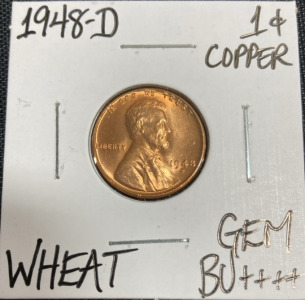 1948-D Gem Bu++++ Wheat Copper Penny