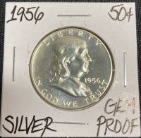 1956 Gem Proof Silver Franklin Half Dollar