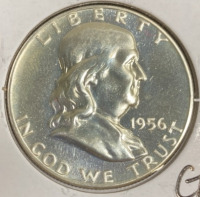 1956 Gem Proof Silver Franklin Half Dollar - 3