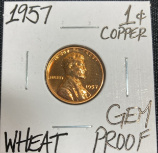 1957 Gem Proof Wheat Copper Penny