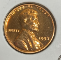 1957 Gem Proof Wheat Copper Penny - 3