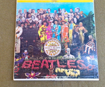 (1) The Beatles/ Sgt. Peppers Lonely Hearts Club Band W/ Original Album Cover, Record & (1) Cut Outs Poster Card