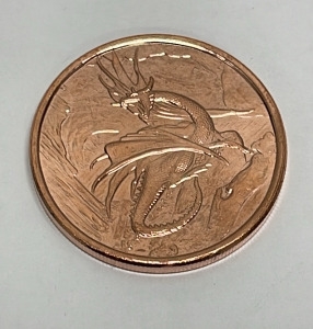 Copper One Ounce Dragon Themed Round