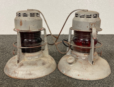 (2) Vintage Dietz Traffic Guard Lanterns