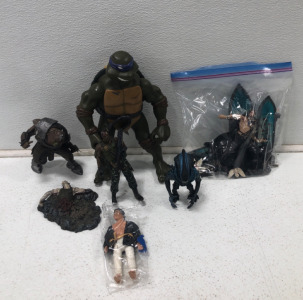 (1) Donatello TMNT Figure (1) Richard Simmons Figure (1) Gorilla Alien Figure & More