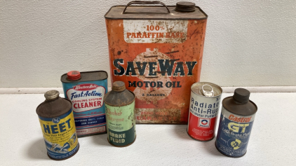 (6) Assorted Vintage Automotive Fluid Cans