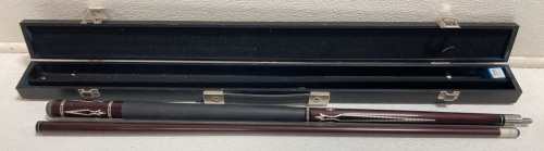 Maroon Pool Cue in Case