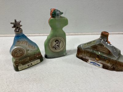 (3) Jim Beam Whiskey Decanters