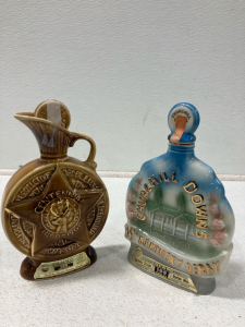 (2) Jim Beam Whiskey Decanters