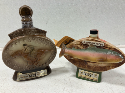 (2) Jim Beam Whiskey Decanters