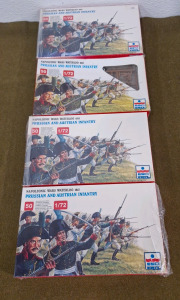 (4) ESCI Napolenoic Wars Waterloo 1815 / Prussian & Austrian Infantry (50) Figurine 1/72 Scale Kits