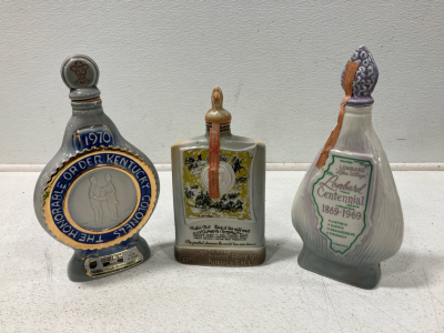 (3) Jim Beam Whiskey Decanters