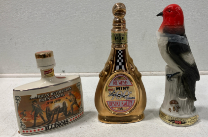 (3) Jim Beam Whiskey Decanters