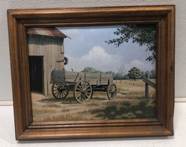 Oil Painted Farm Wagon Davenport (Shelf E)