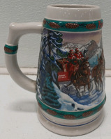 (4) Budweiser Ceramic Beer Stein Mugs - 8