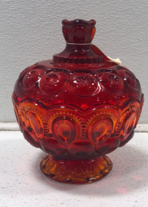 Vintage Amberina Moon And Sun Candy Dish (Shelf E)