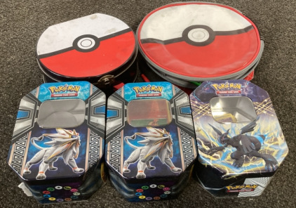 Pokemon Trading Cards, (2) pokemon Lunch Boxes