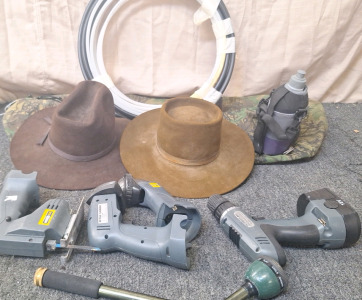 Hats, Camo Bag, Nikota Power Tools...BB3
