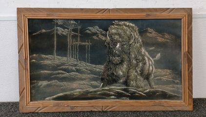 Framed Bison Art