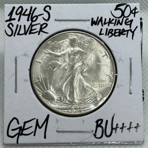 1946-S GEM BU++++ WALKING LIBERTY 1/2 DOLLAR