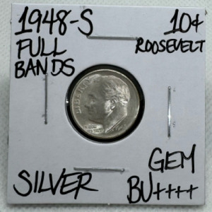 1948-S GEM BU++++ FULL BANDS SILVER DIME