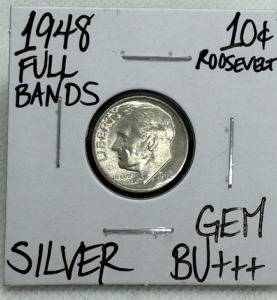 1948 GEM BU++++ SILVER ROOSEVELT DIME