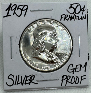 1959 GEM PROOF SILVER FRANKLIN 1/2 DOLLAR