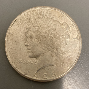 1923 Silver Peace One Dollar Coin