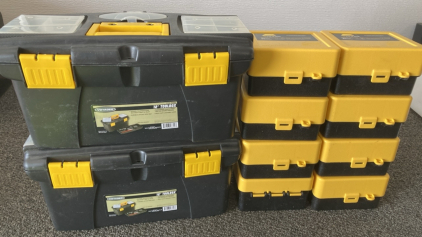 (2) 12” Toolboxes, (8) 25 Round Shotgun Shell Cases