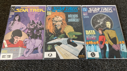 (3) Star Trek Comic Books in Plastic: (2) TNG, (1) OS